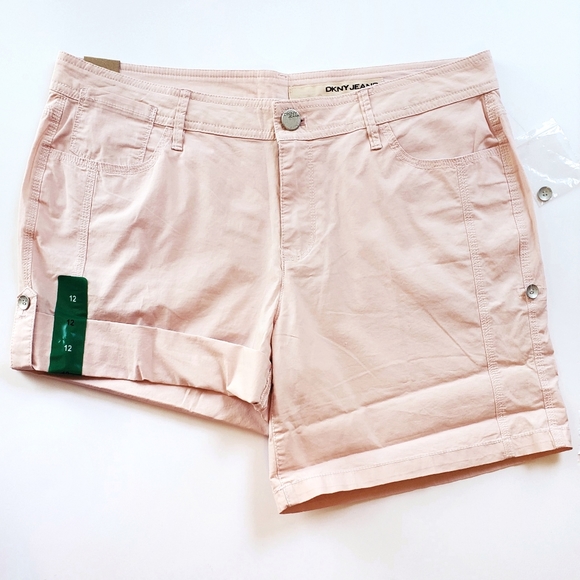 Dkny Pants - DKNY Pale Pink Convertible Cuffed Shorts Size 12